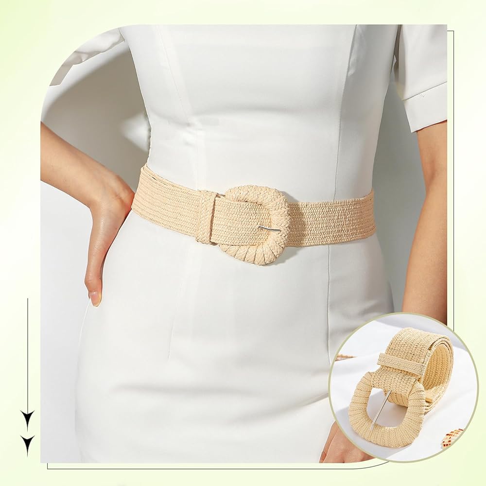 SeptCity Woven Belts for Women, Wide Boho Stretchy Ladies 