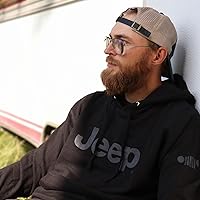 Vista 5 de Jeep - Sudadera con capucha y texto para hombre, con bolsillo frontal, color negro, Negro