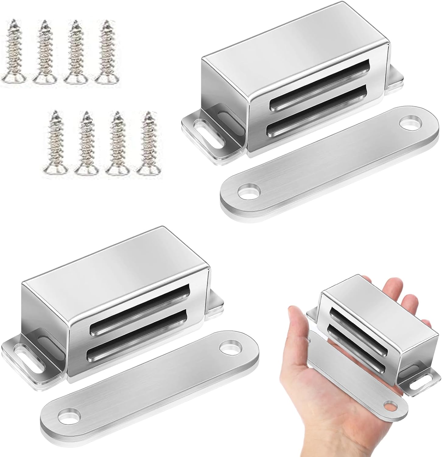 Pull Strong Magnetic Door Catch, 2 Pack Stainless Steel Door Magnet Magnet Cabinet Latches ...