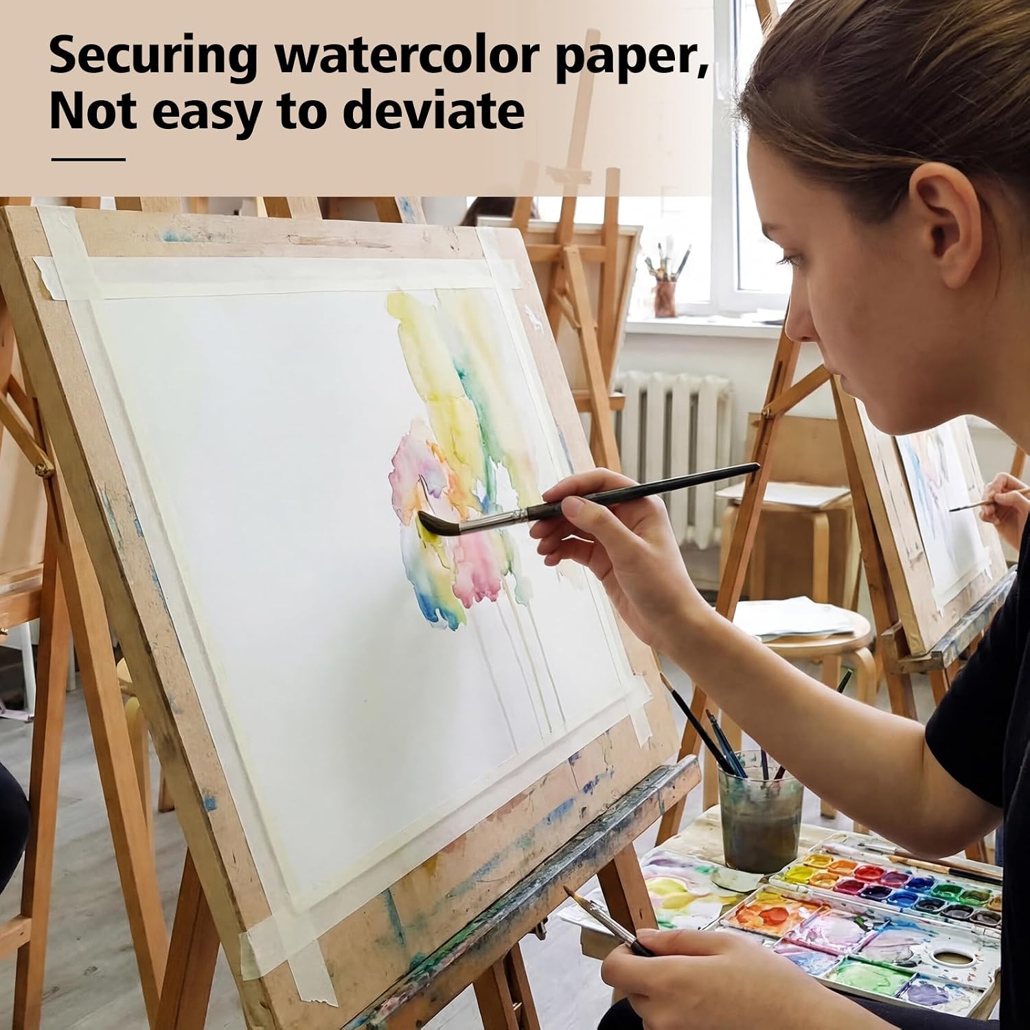 3 Rolls Artist Tape 0.5IN × 492 FT Total Watercolor Tape, Acid Free Artist Tape for Watercolor Paper Painting Masking Framing