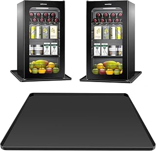 Mini Fridge Mat, 24x24 Inch Silicone Protective Drip Tray with Raised Edge - Leak Proof Floor Guard for Water Dispenser, Washer, Dryer, Pet Bowls - Easy Clean & Foldable