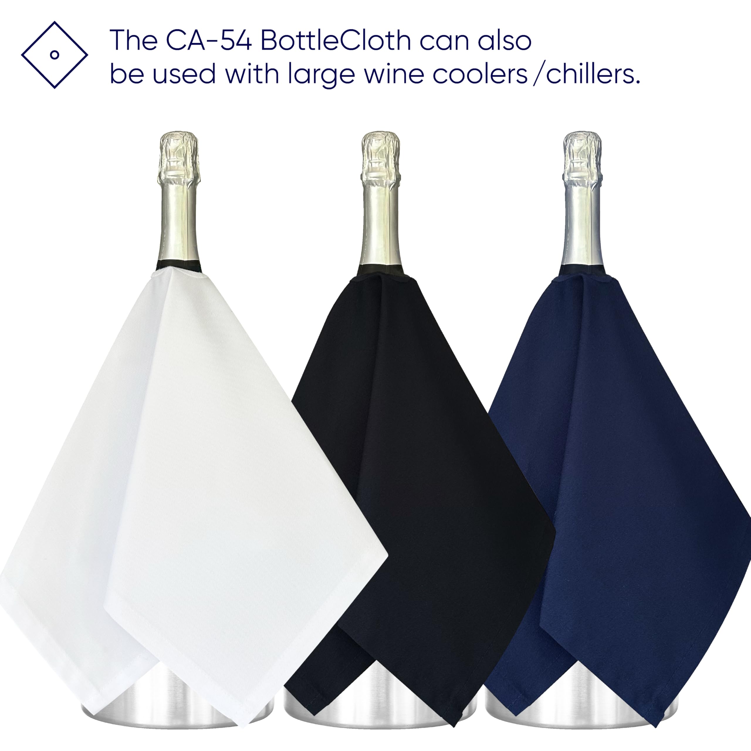 Colección Catering, paños para cubitos de hielo, polialgodón, 54 cm, agujero central, círculo cosido (blanco, paquete de 2)