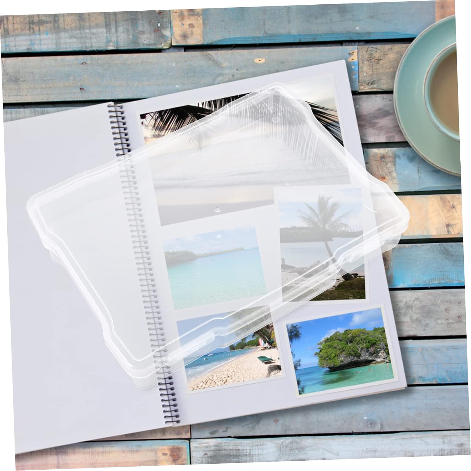 STOBOK 1set Multi-functional Photo Storage Box Transparent Organizer Portable Handle for Photos Cards and Items Material Lightweight and Convenient for Home Travel