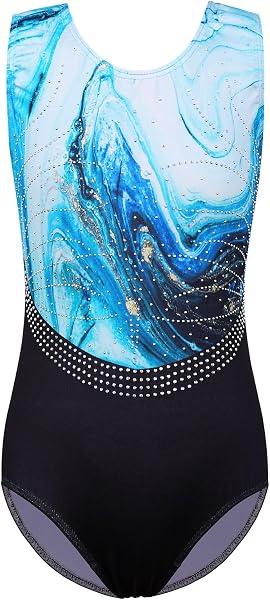 ZNYUNE Maillots de Gimnasia Clásico Leotardo Mangas Largas/sin Manga Body Elástico de Ballet con Pantalones - 1