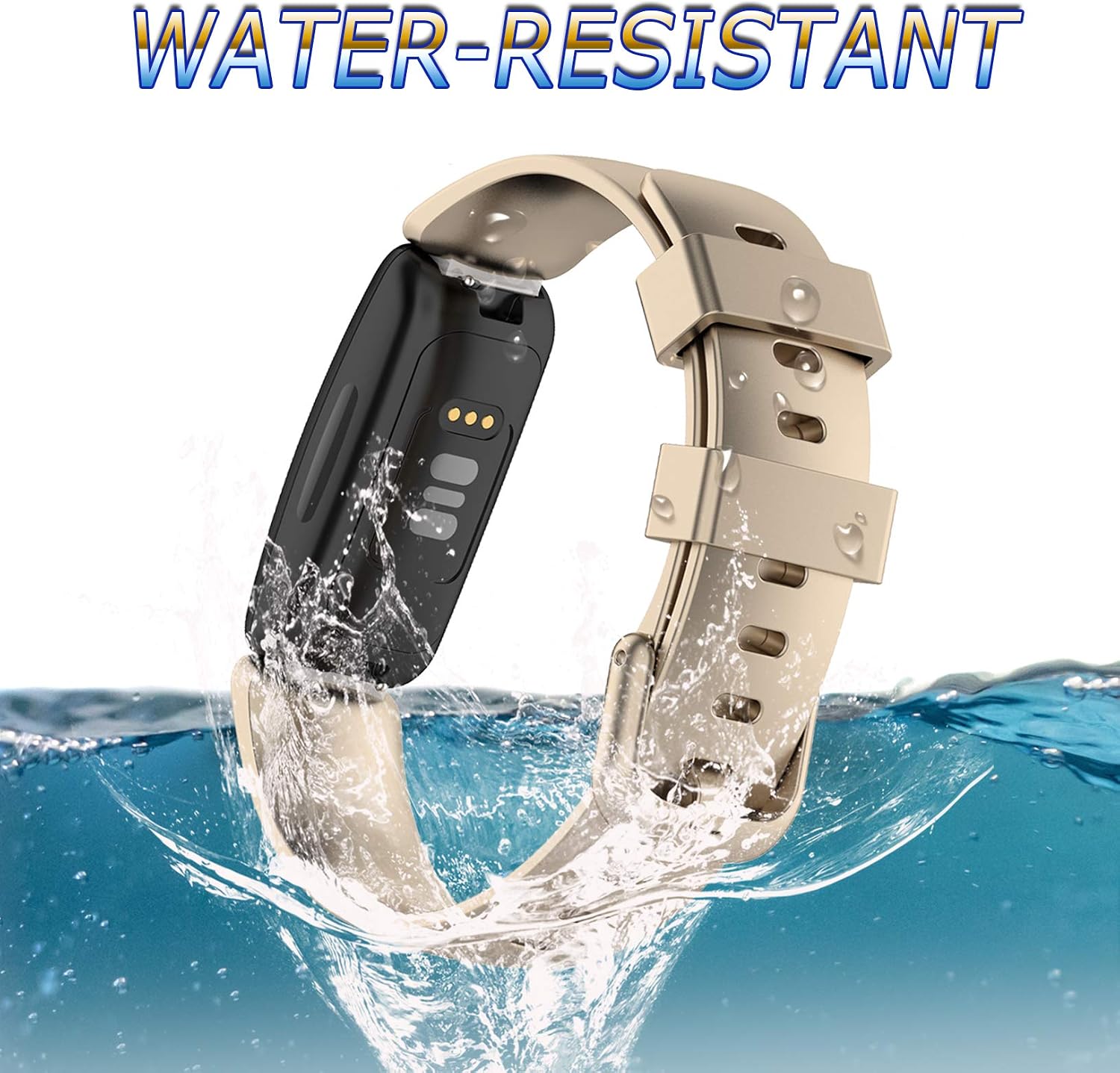 HQzon Band Compatible with Fitbit Inspire 2, Soft Silicone Adjustable Waterproof Sport Replacement Wristband Accessory for Inspire 2 Fitness Tracker