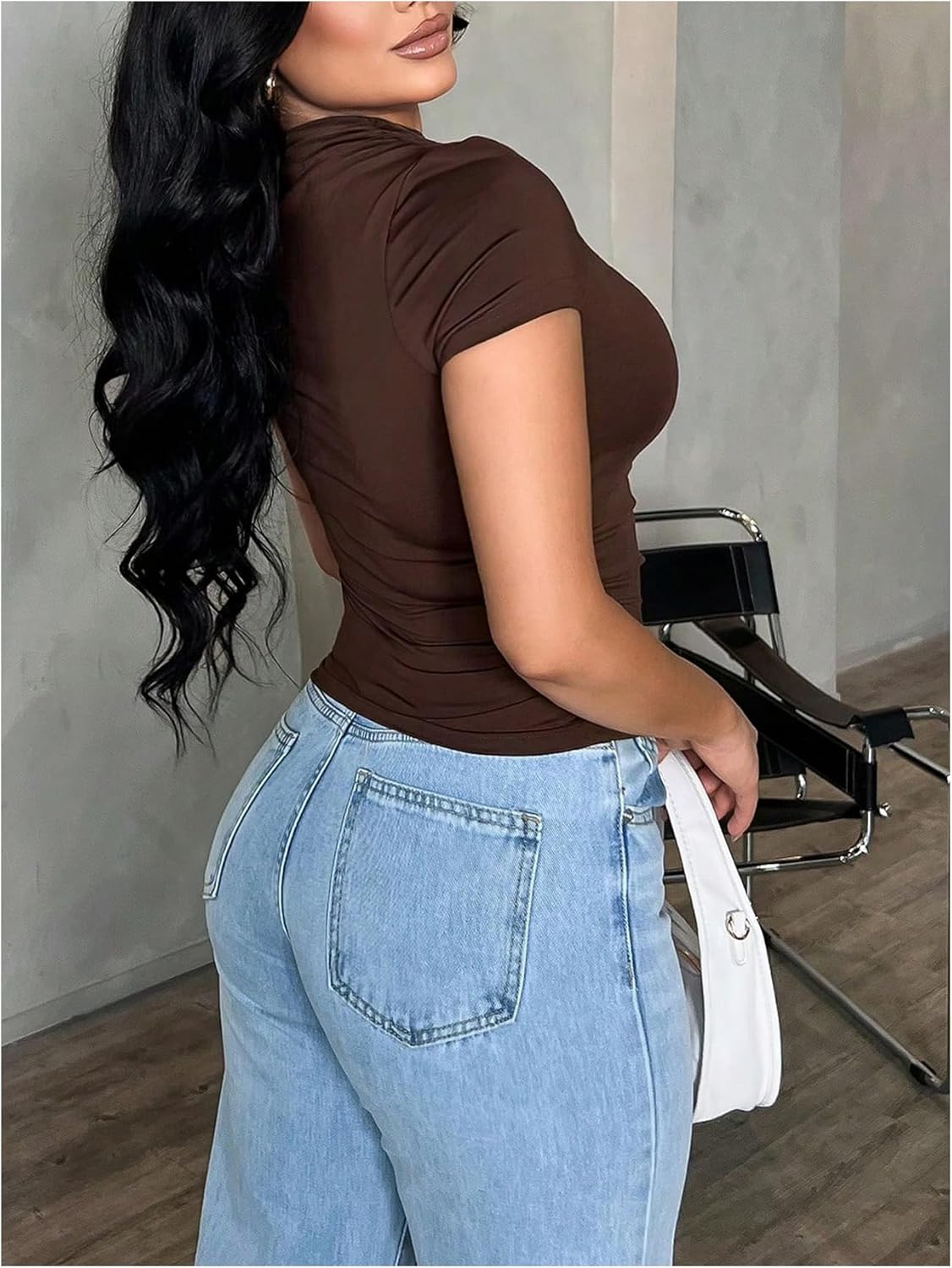 Floerns Women's Plus Size Off The Shoulder T Shirts Short Sleeve Slim Fit Going Out Tops - Image 2