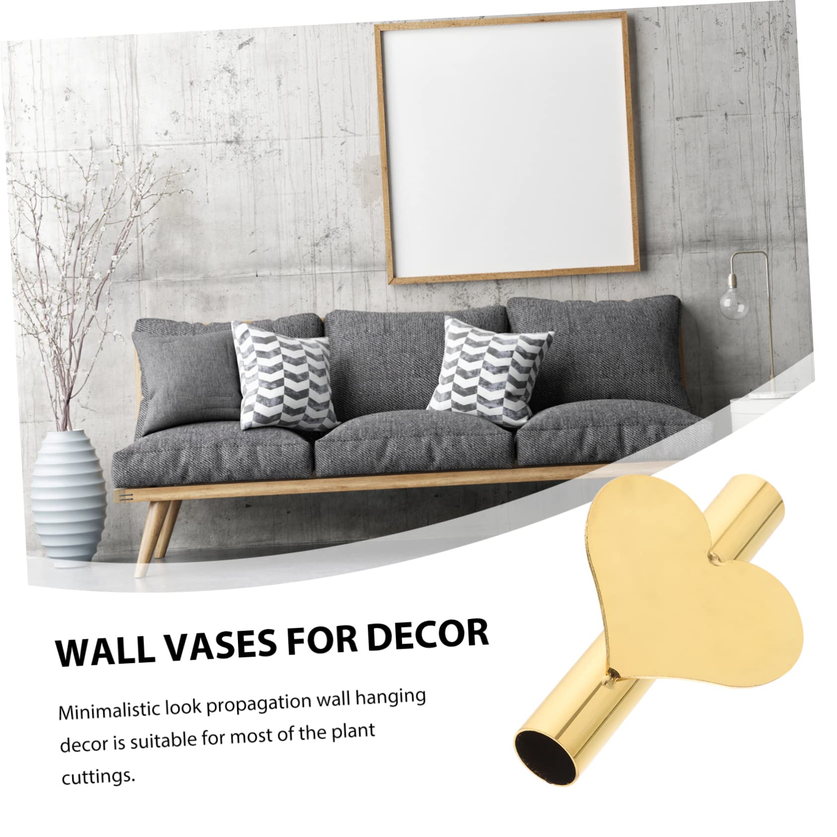 EXAOMBLE Herzförmige Wandvase - Klebehalterung Werkzeugfrei Weiß