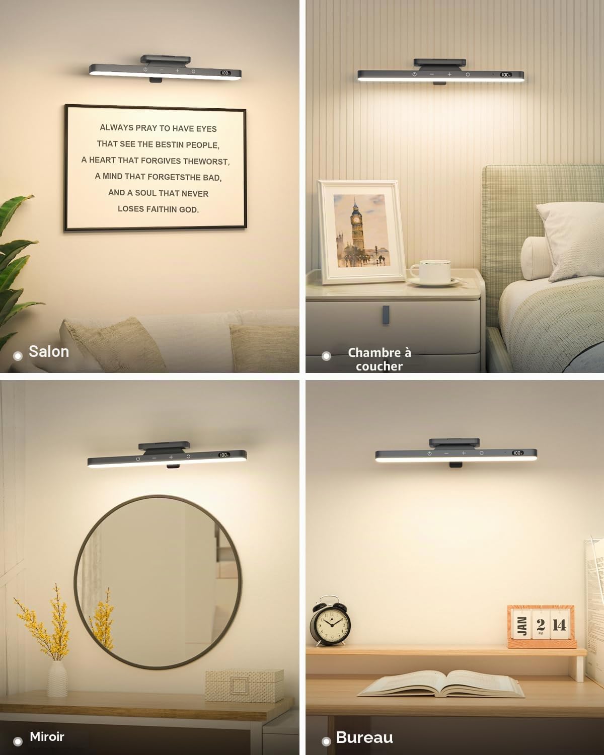 WILLED Applique Murale pour Tableaux, 5W Rechargeable Éclairage Tableau avec Télécommande, 3 Températures de Couleur et fonction minuterie, Dimmable Lampe LED Sans Fil pour Cible de Fléchettes, Noir