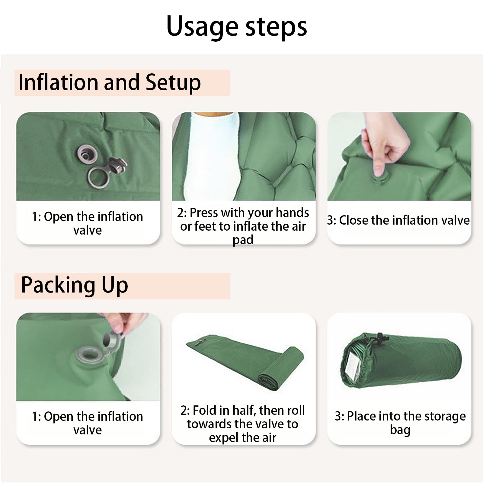 Esterilla De Dormir Ultraligera, Individual Y Más Ancha, Fabricada En TPU Duradero, Autoinflable Colchón Inflable Compacto para Senderismo Y Mochilismo Incluye Bolsa De Transporte