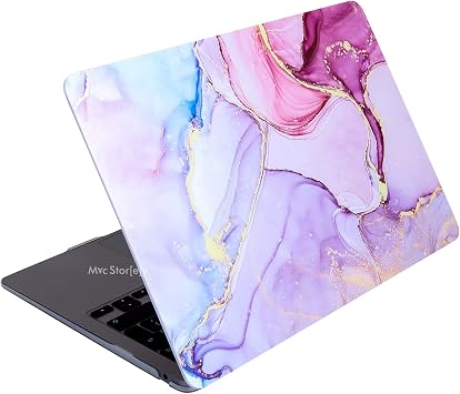 McStorey MacBook Air 13.3 İnç Kılıf A1932 A2179 A2337 M1 Uyumlu Hard Case Sert Koruyucu Kapak Premium Desenli İnce Hafif Laptop Kılıfı - Lavanta Düşü
