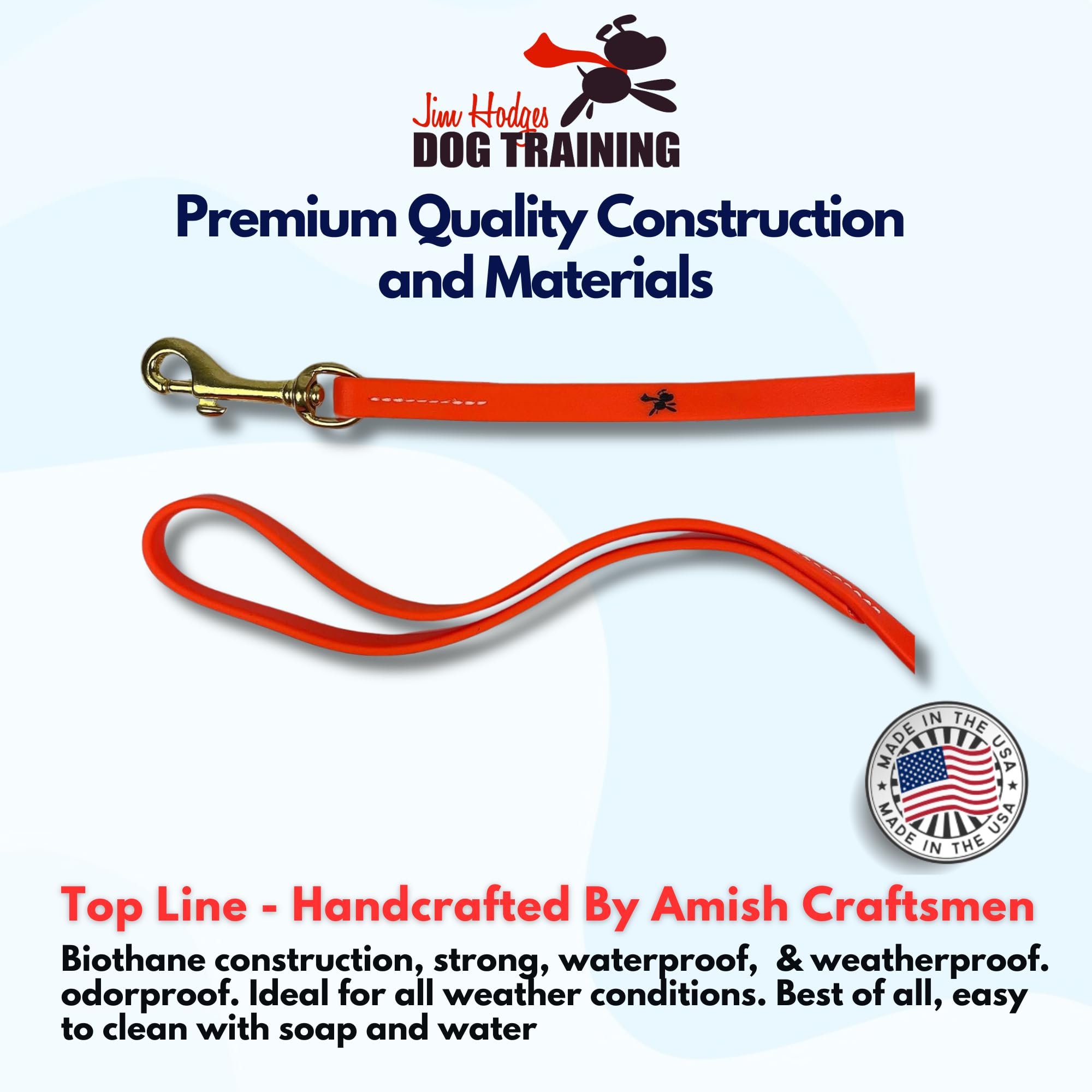 JIM HODGES DOG TRAINING Gummy K9 Biothane Long Line Leash for Dogs 10,15,20 and 32.5 Feet, Walking Tracking Training Service - Image 3