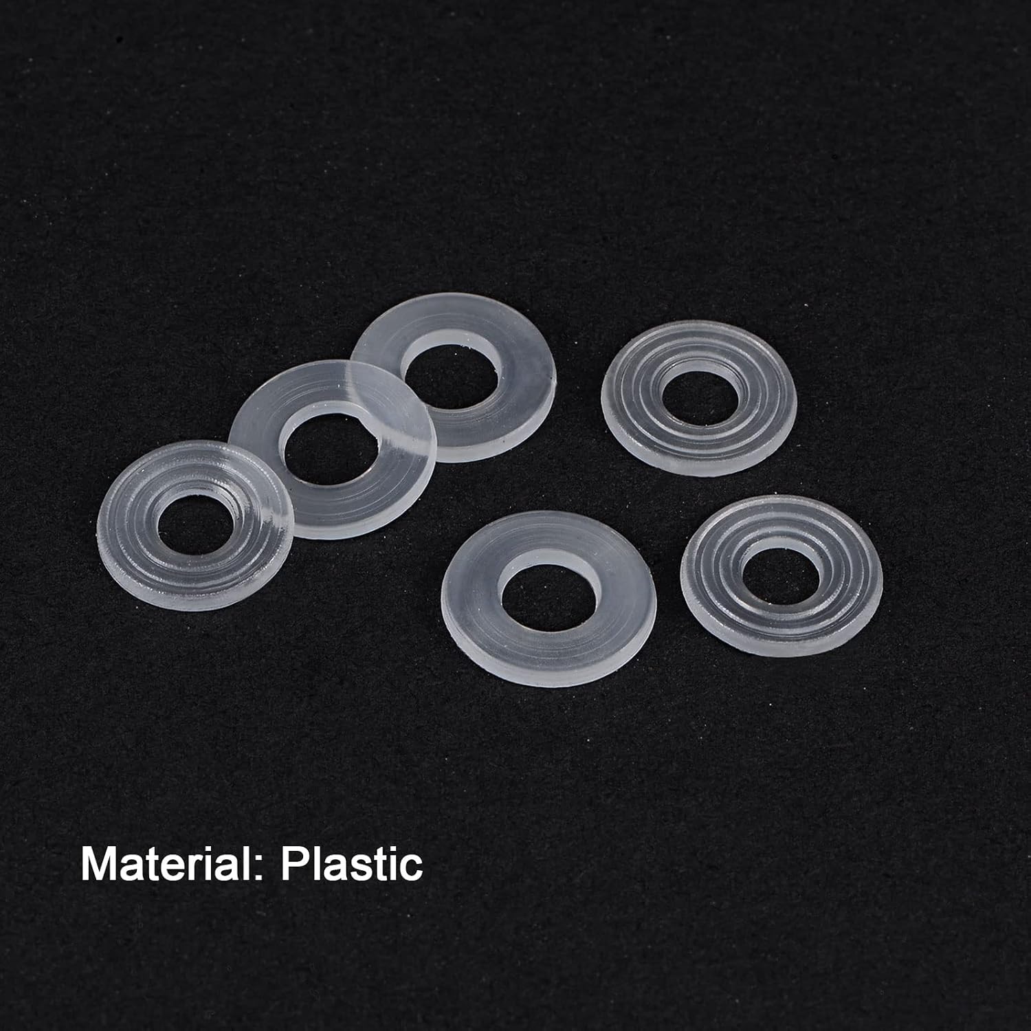 MECCANIXITY Plastic Flat Washers 10mm 11mm OD 4mm 5mm ID 1mm Thick for Faucet Pipe Water Hose, Clear 200in1 Set