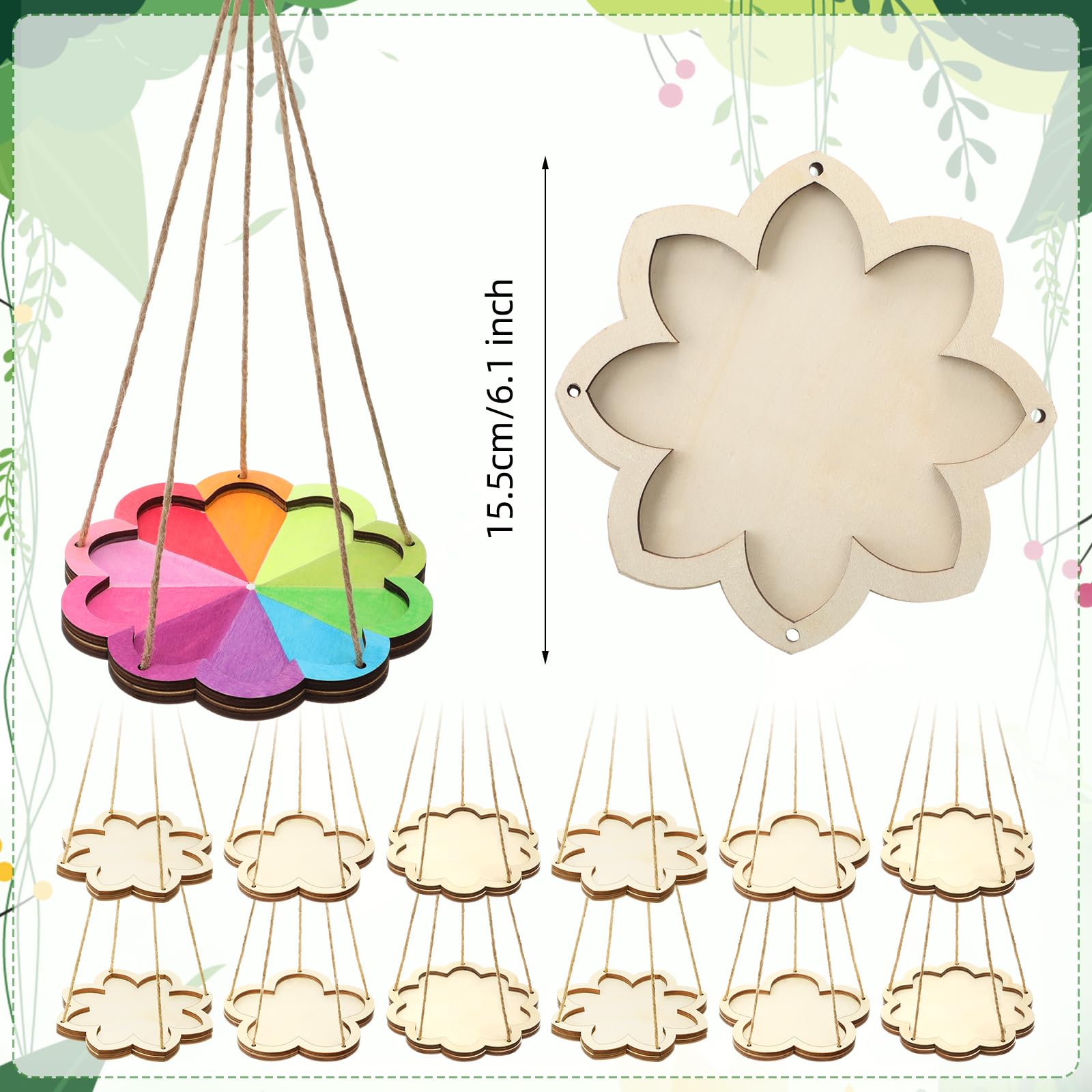 DoubleFill Kit di 48 mangiatoie per uccelli per bambini dai 3 agli 8 anni, crea le tue mangiatoie per uccelli fai da te per dipingere mestieri per giardino primaverile decorazione esterna progetti di