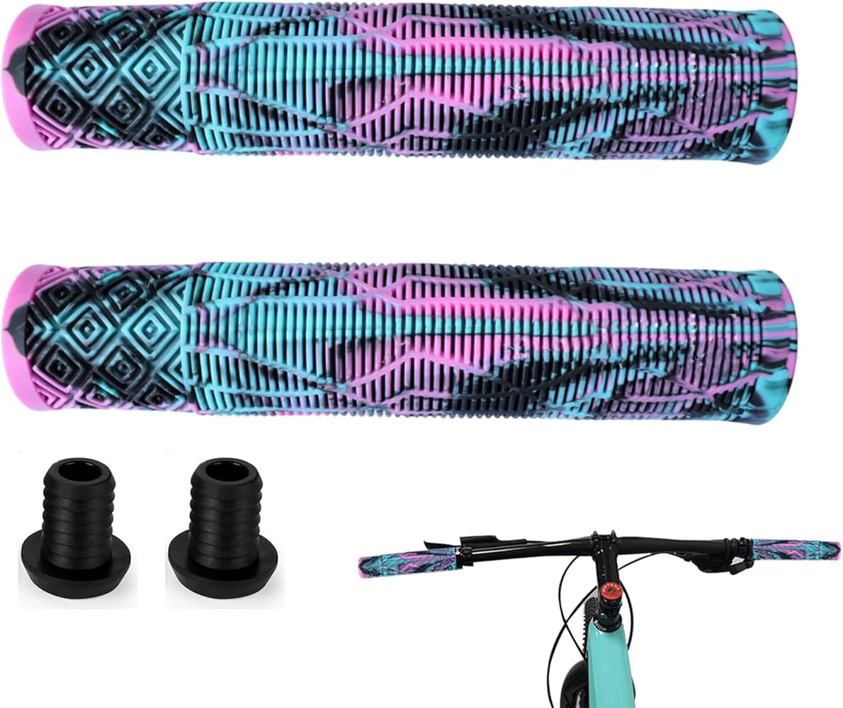 Coperture Morbide Per Manopole Bici, 85mm, Antiscivolo, Per MTB E Città, Rosa Viola, 1 Coppia