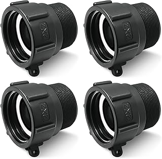 275 330 Gallon IBC Tote Adapter 2" Female Buttress Coarse Thread x 2" Male NPT Pipe Thread IBC Tote Connector Food Grade Water Tank Adapter (4)