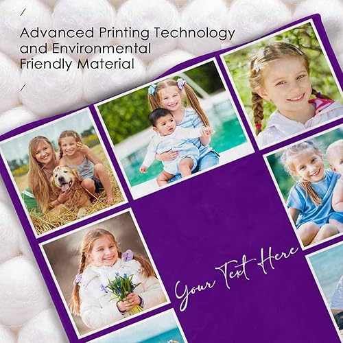 Miniatura 6 de Manta personalizada con fotos y texto, manta personalizada como regalo para niños, mantas suaves personalizadas con imagen para un día