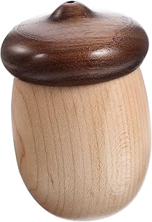 ABOOFAN Wear Resistant Walnut Wood Toothpick Dispenser and Cotton Bud Holder Desktop Pegwood Container with Lid Stylish Household Organizer for Home Office Cafe Restaurant Table Decoration