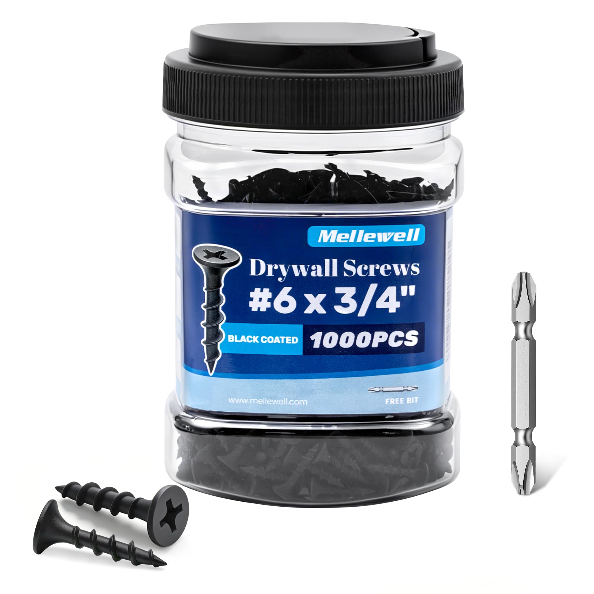 600 Drywall Screws - #6 x 1-1/2" Black -8