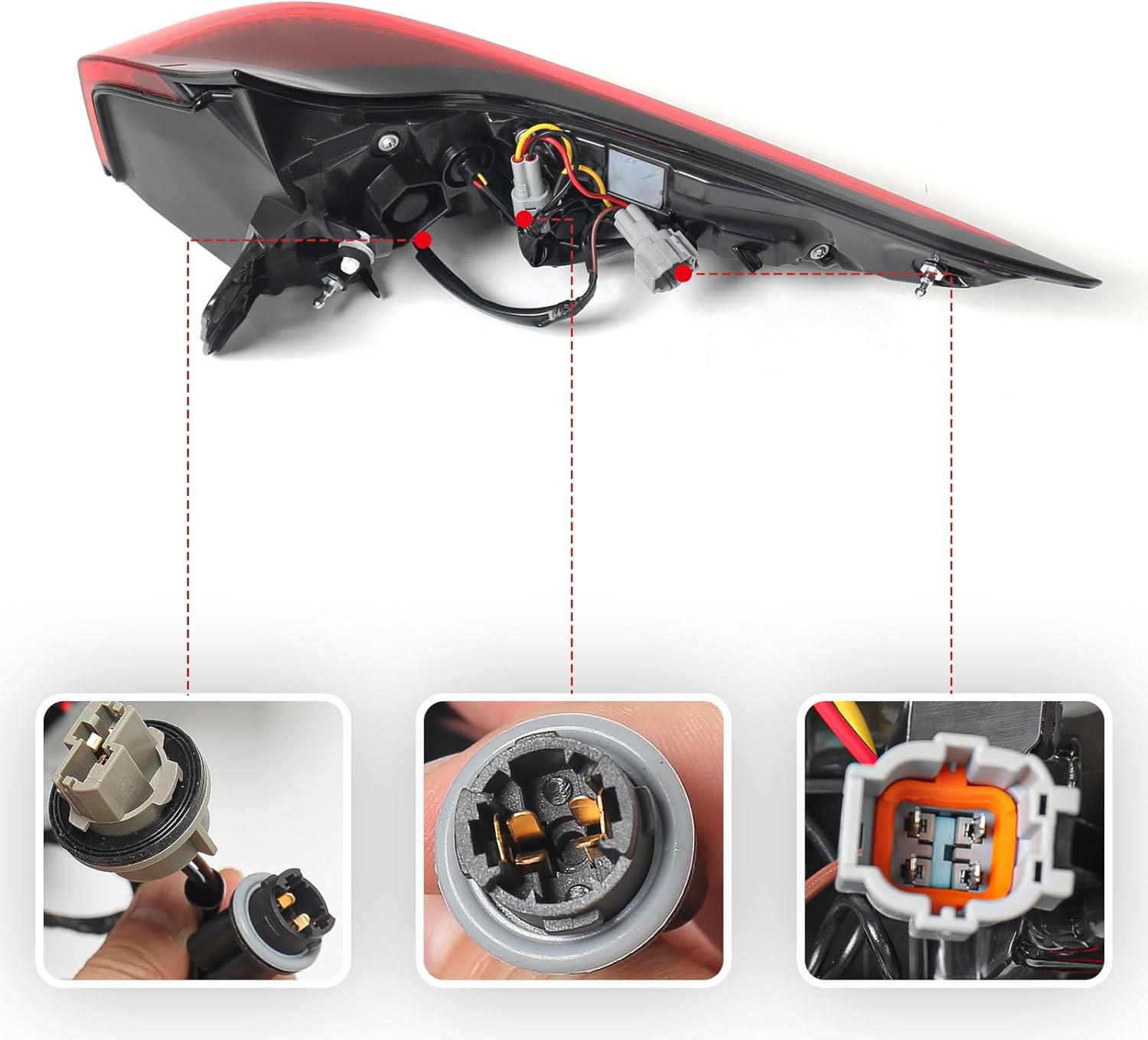 Huray Left LED Outer Tail Light Fit for Nissan Rogue 2021-2024, LH Taillight Tail lamp Rear Brake Lamp Assembly OE Style Replacement for NI2804122 265556RR0A Driver Side