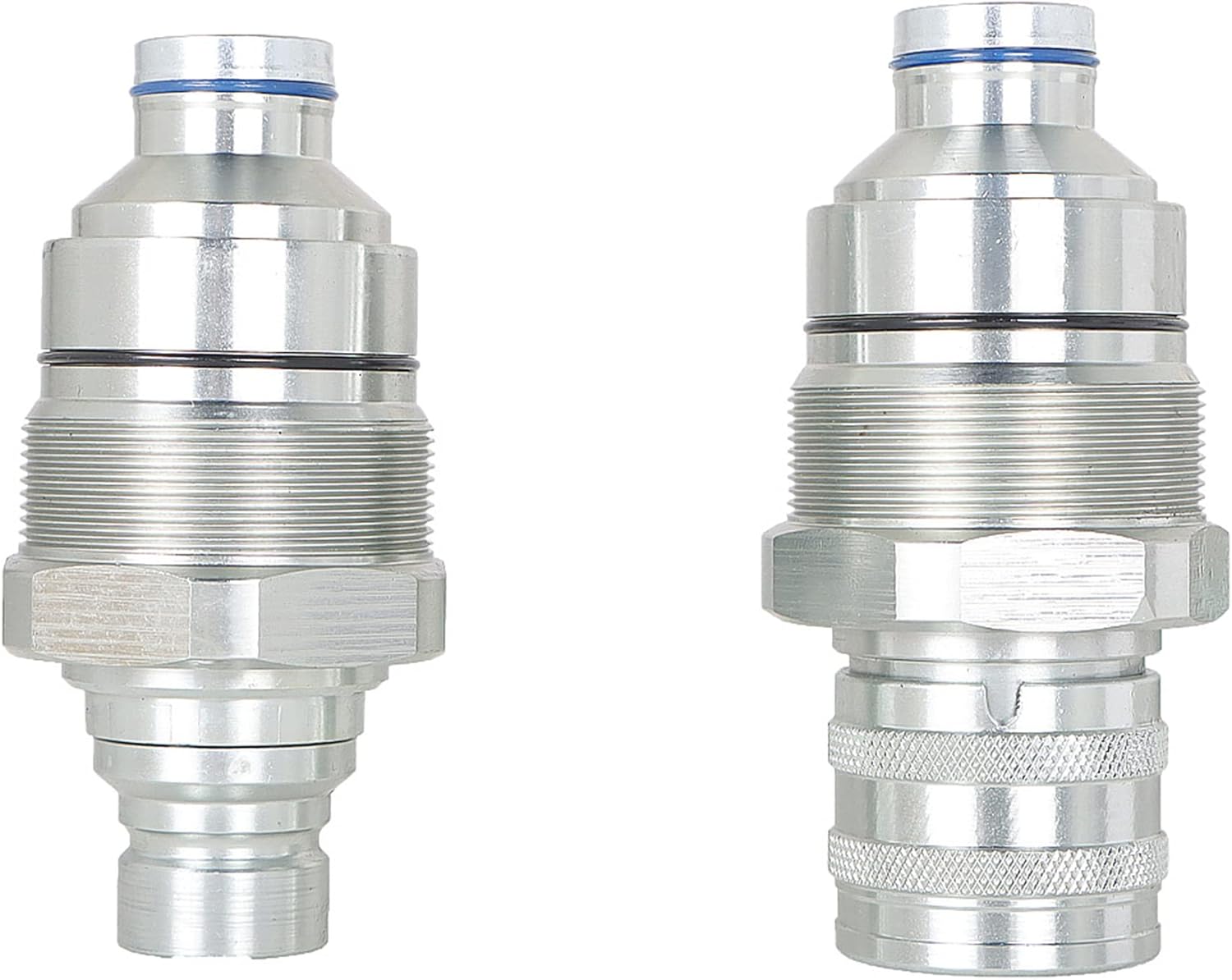 Male and Female Flat Face Hydraulic Quick Connect Coupler 7246802 7246799 Coupler Replacement for SM 1/2 Inch Coupler 48MM Thread Diameter