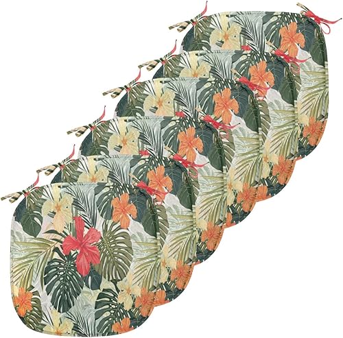 Vista 47 de Lunarable Orient - Juego de 6 cojines de asiento para silla, diseño de estrellas marroquíes, espirales y curvas abstractas, ilustración oriental