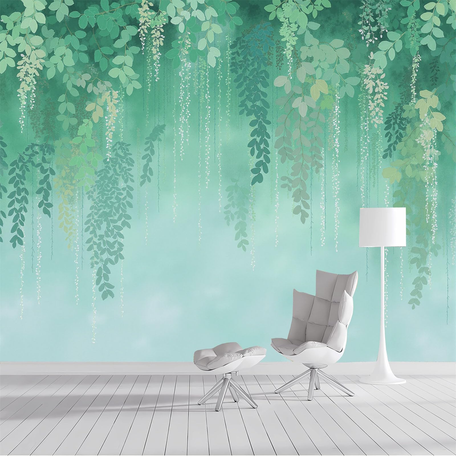 Papier peint mural plantes dégradées créez un cocon vert dans la chambre