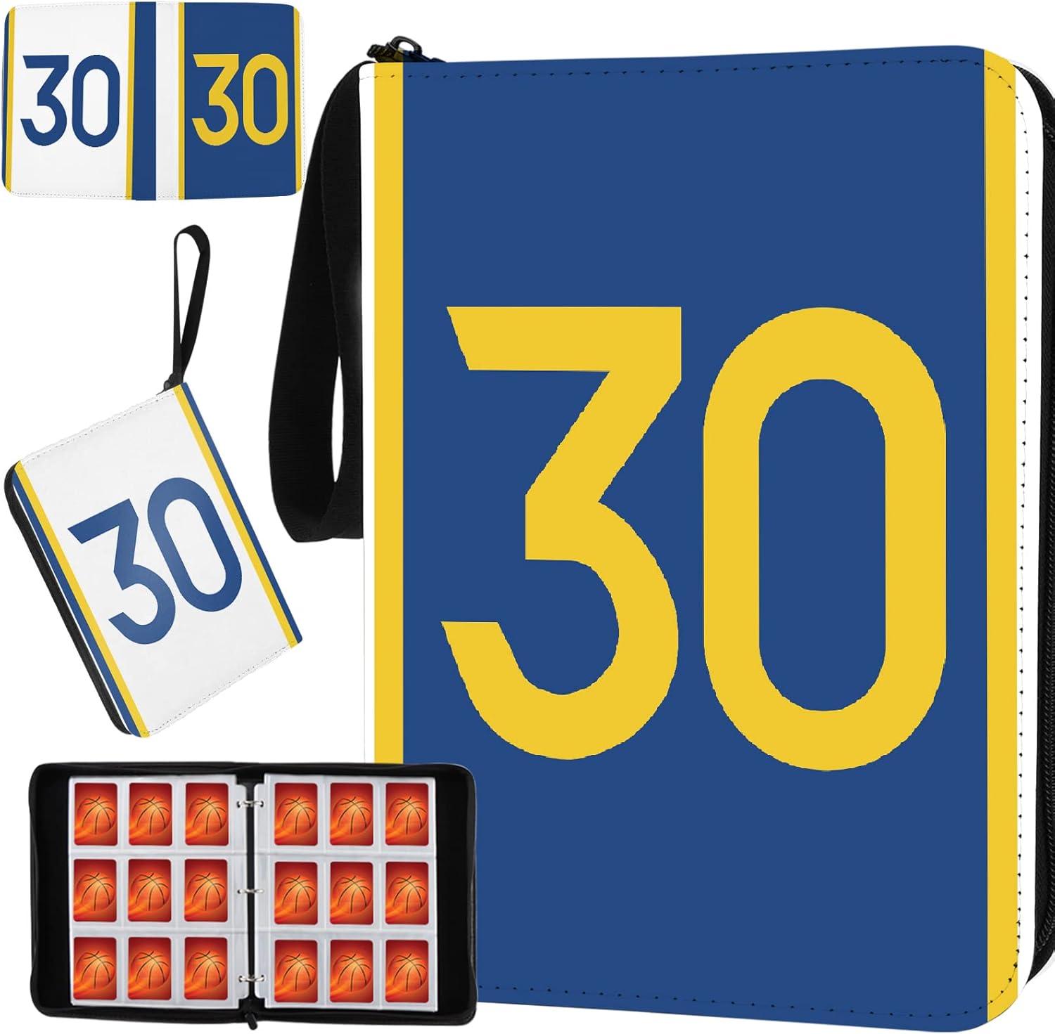 Basketball Card Binder with Sleeves 900 Pocket, #30 Basketball Card Holder for Trading Cards, Basketball Collector Album Folder Organizer 3 Ring Binder Storage Case Book for Kids Boys Gift (Blue)