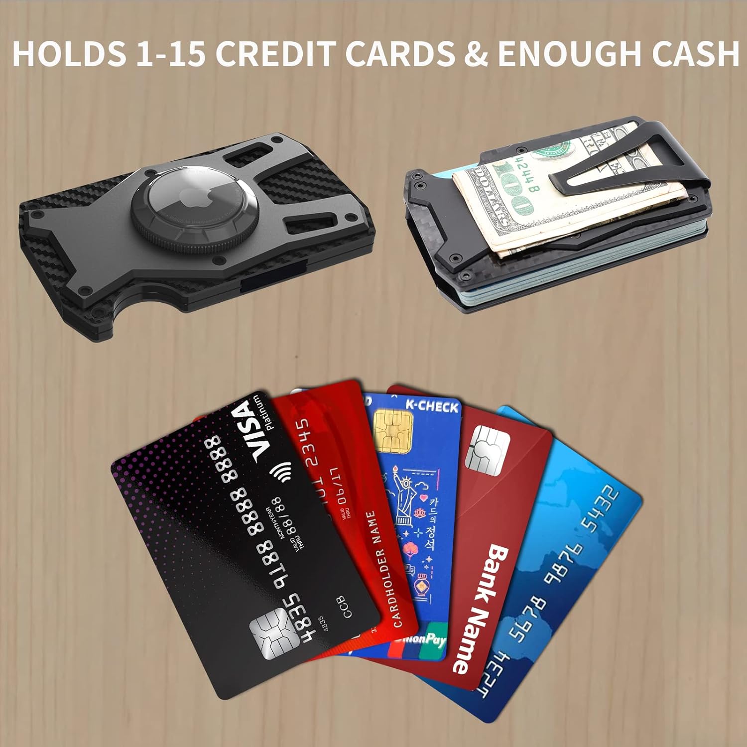 mvgges airtag walletno airtag slim minimalist wallet with airtag holdercarbon fiber rfid blocking wallet airtag casesmart wallet for men