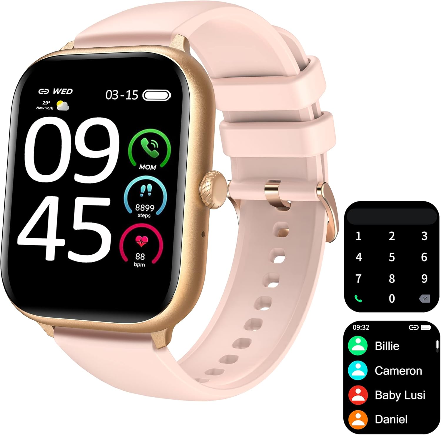 Smartwatch Donna Uomo con Risposta Chiamate e Vivavoce, 1.85 Smartwatch, Orologio Fitness Tracker Donna Offerta IP68 con Cardiofrequenzimetro, SpO2, Notifiche Messaggi Whatsapp per Android iOS Smartwatch Donna Uomo con Risposta Chiamate e Vivavoce, 1.85 Smartwatch, Orologio Fitness Tracker Donna Offerta IP68 con Cardiofrequenzimetro, SpO2, Notifiche Messaggi Whatsapp per Android iOS