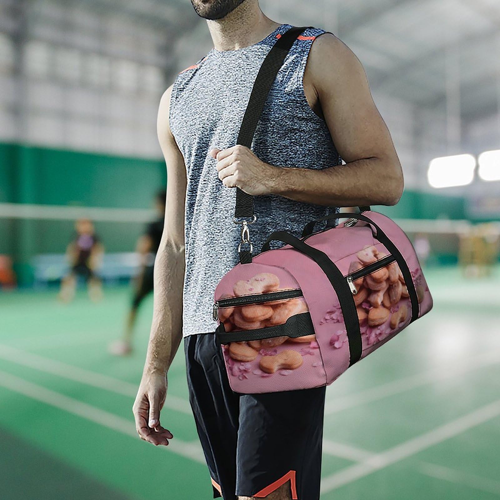 Bolsa de gimnasio ligera para alimentos, bolsa de viaje con compartimento para zapatos, bolsa de gimnasio para mujer, para pasar la noche, fin de semana, yoga, gimnasio, viajes de negocios, deportes y
