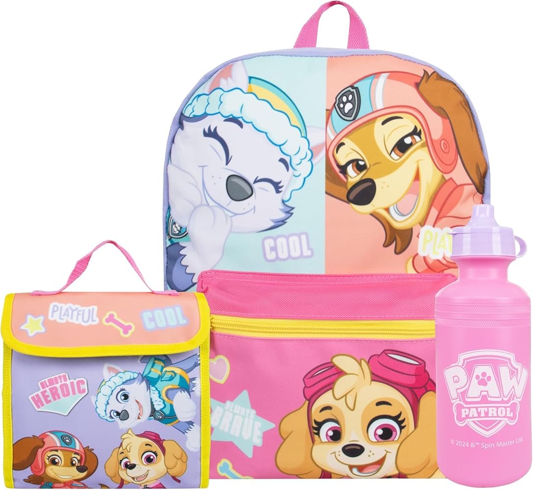 Zaino Paw Patrol Joumma Pawsome Vibes Per Bambini – Poliestere, 21x28x10 Cm, Con Tasche Laterali E Sistema Magic Fix Per Trolley