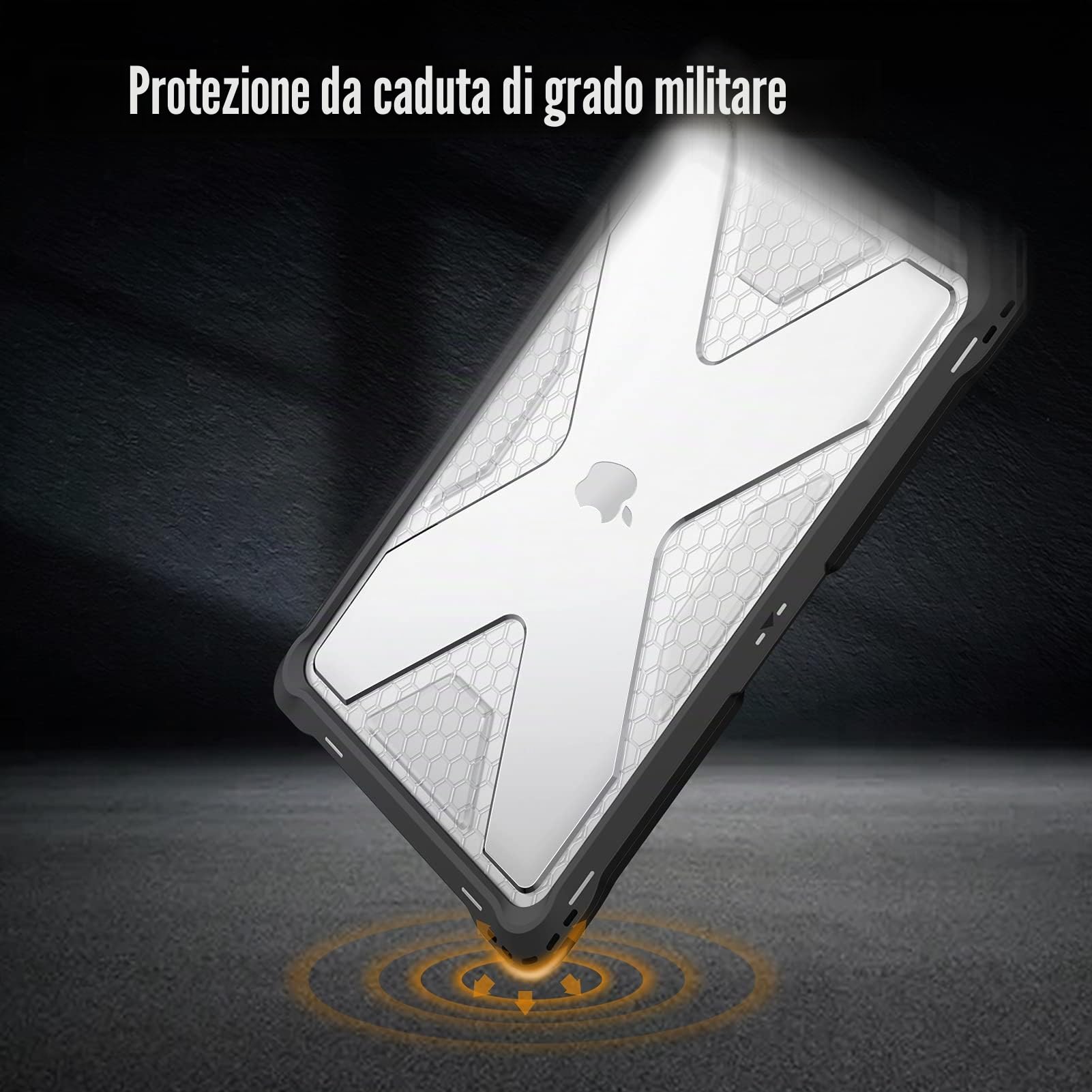 FINTIE Protettiva Custodia Compatibile con MacBook Air 13 A2337 M1/A2179/A1932 (2020 & 2019 & 2018), Antiurto Robusto Case Rigido con Paraurti in TPU per MacBook Air 13, Nero