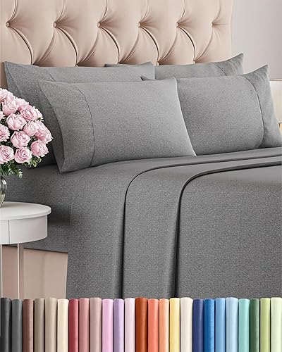 Miniatura 29 de Juego de sábanas Split King de 7 piezas - Incluye 4 fundas de almohada - Sábanas Split King - Ropa de cama de hotel de lujo suave - Refrescante