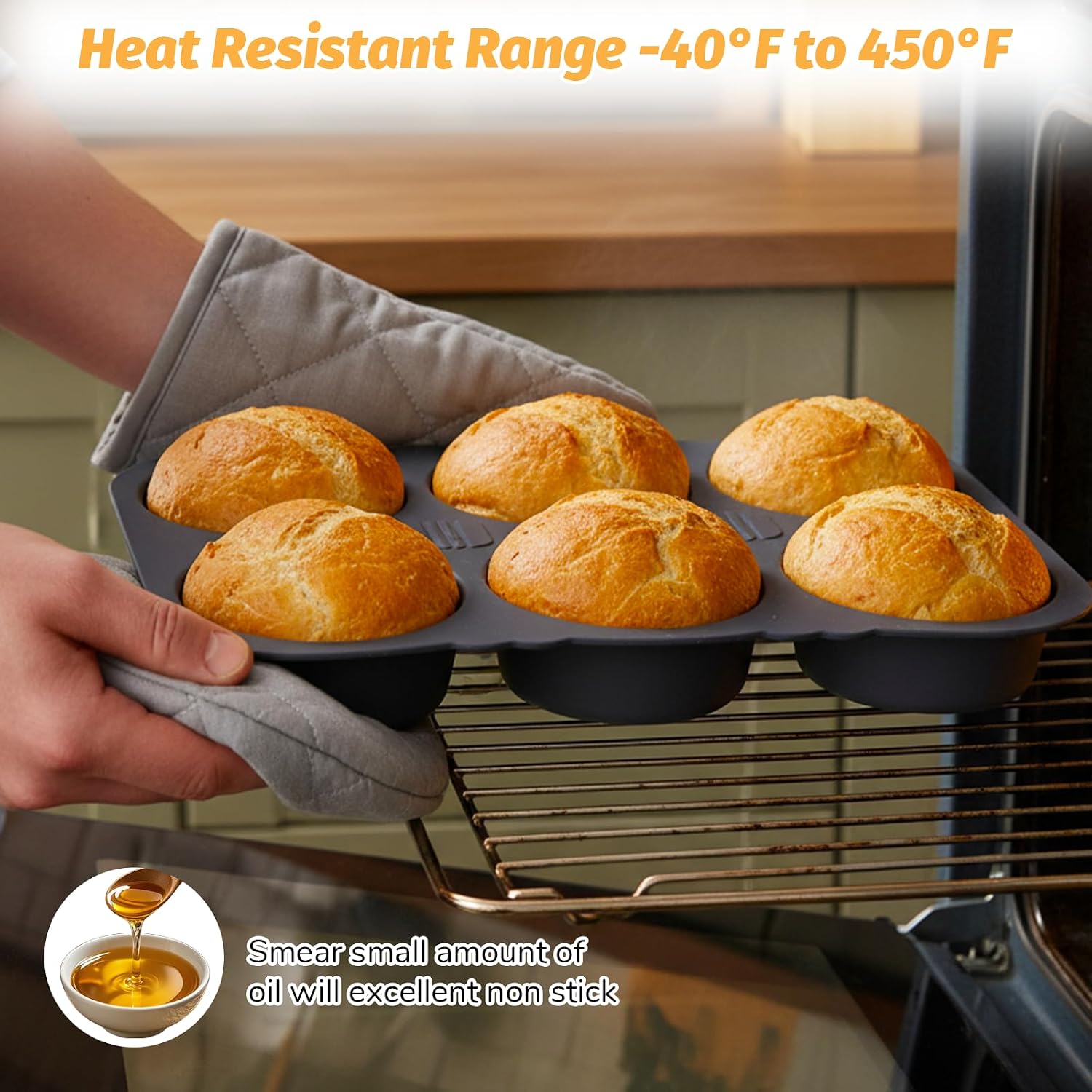 3 Pcs Silicone Baguette Pan and Hamburger Bun Pan Set, Silicone Bread Loaf Pans Bread Molds 4 Wave French Breads Baking Tray 6 Cup Hamburger Bun Mold with Scraper for Baking Homemade Breads