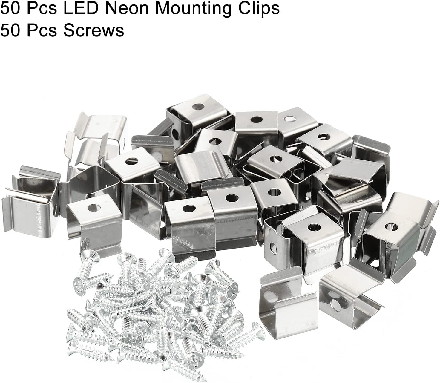 MECCANIXITY Rope Light Mounting Clips, 50 Pack Wall Channel Mounting Holder Accessories for 8mm to 11mm Waterproof LED Strip, Stainless Steel