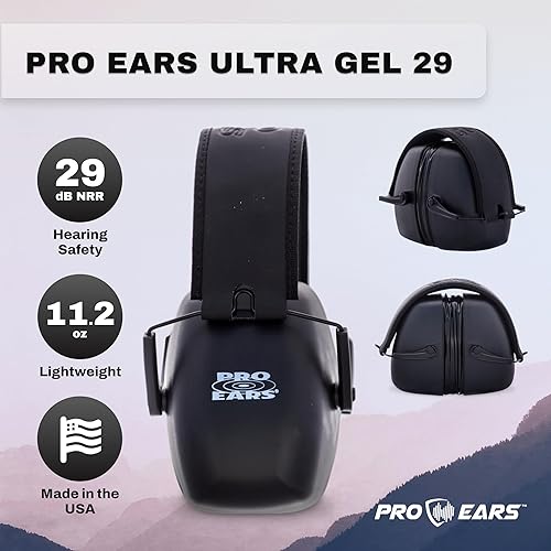 Miniatura 3 de Pro Ears Ultra Gel 29 Orejeras con reducción de ruido, 29 NRR, ligeras, sellos de gel aviador, protección auditiva, 11.2 onzas, fabricadas en