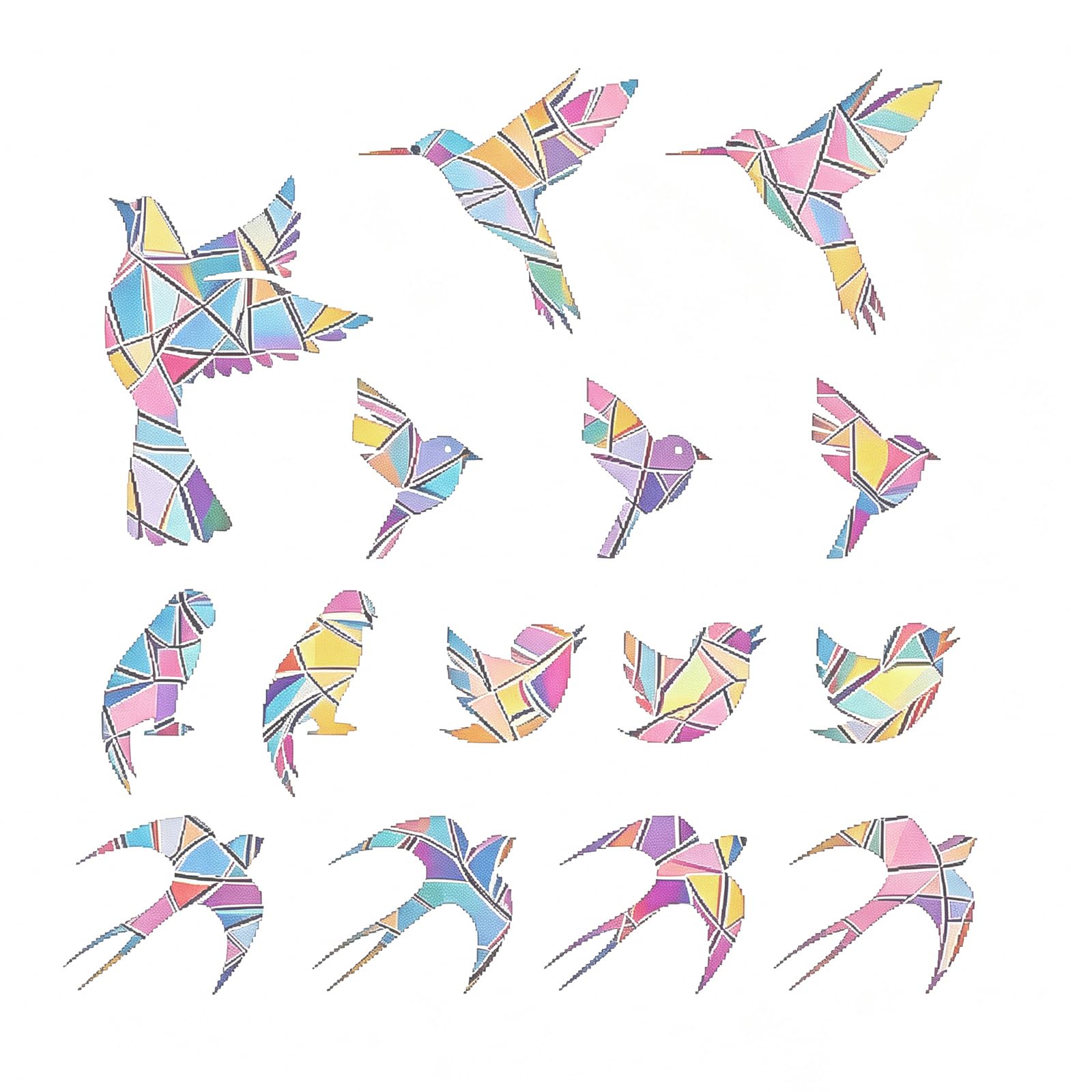 Rainbow Prism Window Stickers Static Cling - 3 PCS Sun Catcher Decals, No Residue Window Clings for Home Decor and Bird Deterrent