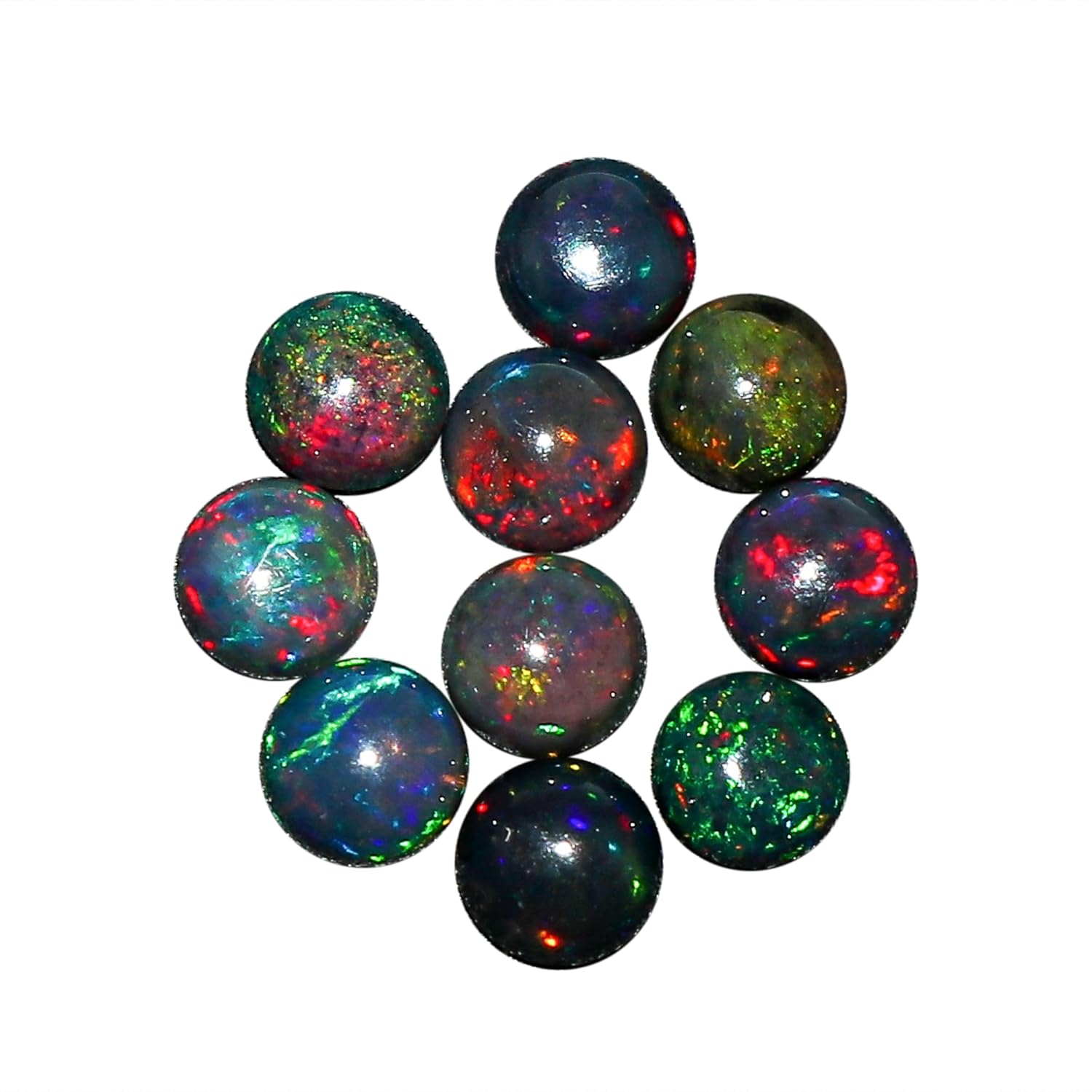 10 Pcs,5x5 MM, YASHEE Natural Black Opal, Round Shape, Ethiopian Opal Gemstone Wholesale Lot,DIY Jewelry Making Supply, Chakra Healing Gemstone, Real Crystal, Birthstone