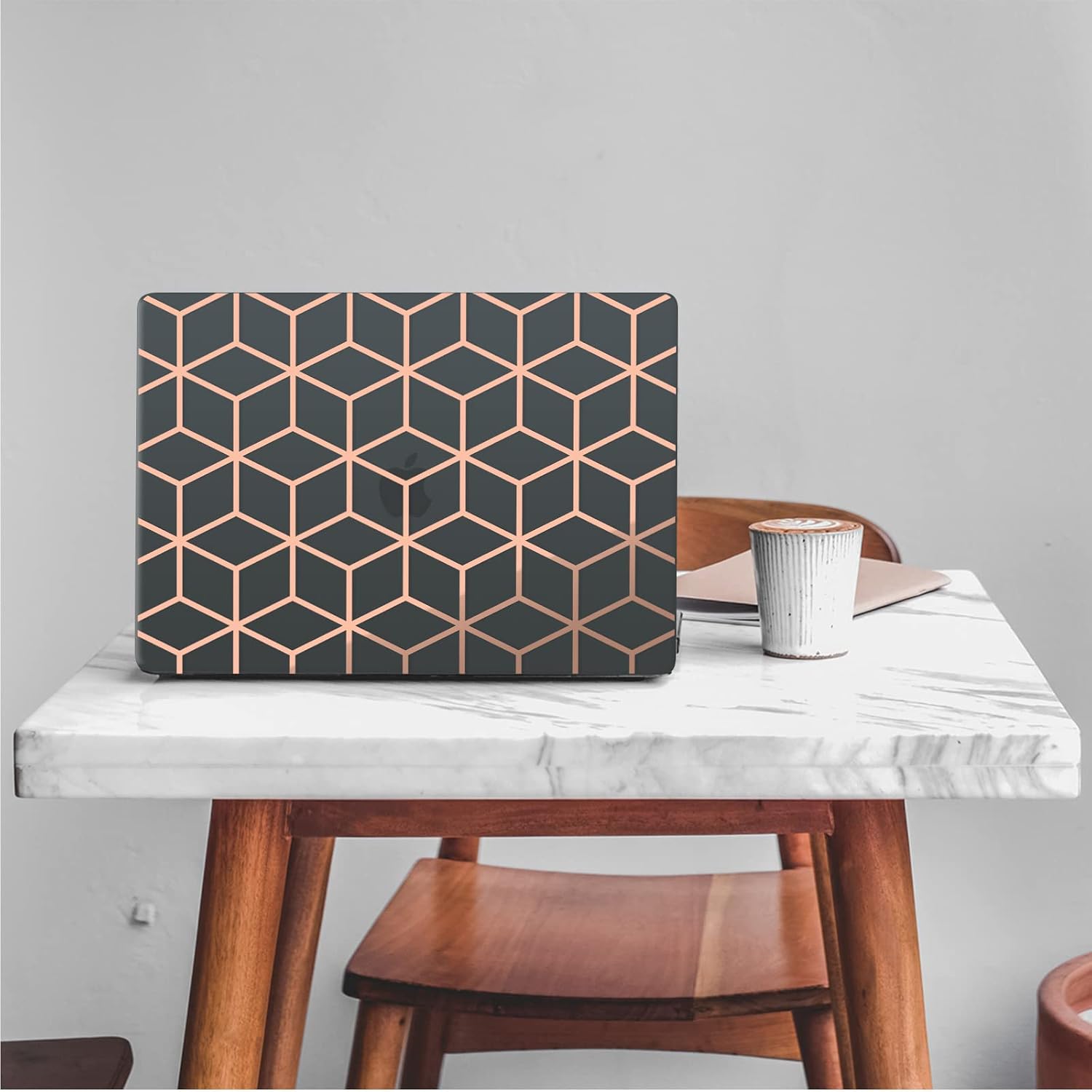 Frosted Case Suitable for New MacBook Air 13.6 inch (2022 Release Model: A2681 M2 Chip), Frosted Protective Case & Keyboard Cover & Screen Protector, Matte Gold Black Q11