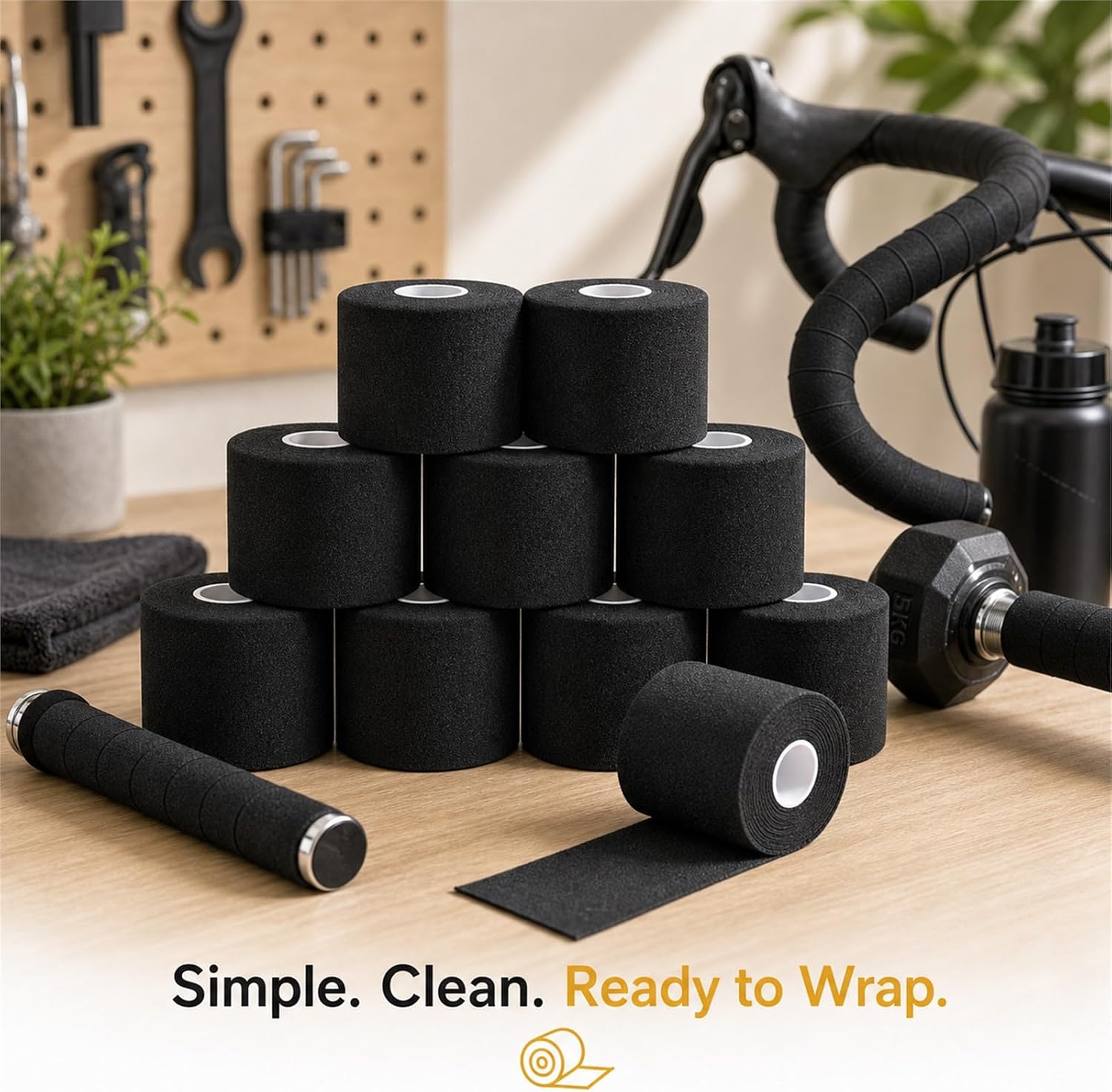 12 Pcs Foam Pre Wrap Athletic Tape 2.75" x 30 Yards Black Breathable PU Foam Sports Wraps for Running, Hiking, Hair Protection, Ankle, Wrist & Knee Support Lightweight Pre Wrap Tape