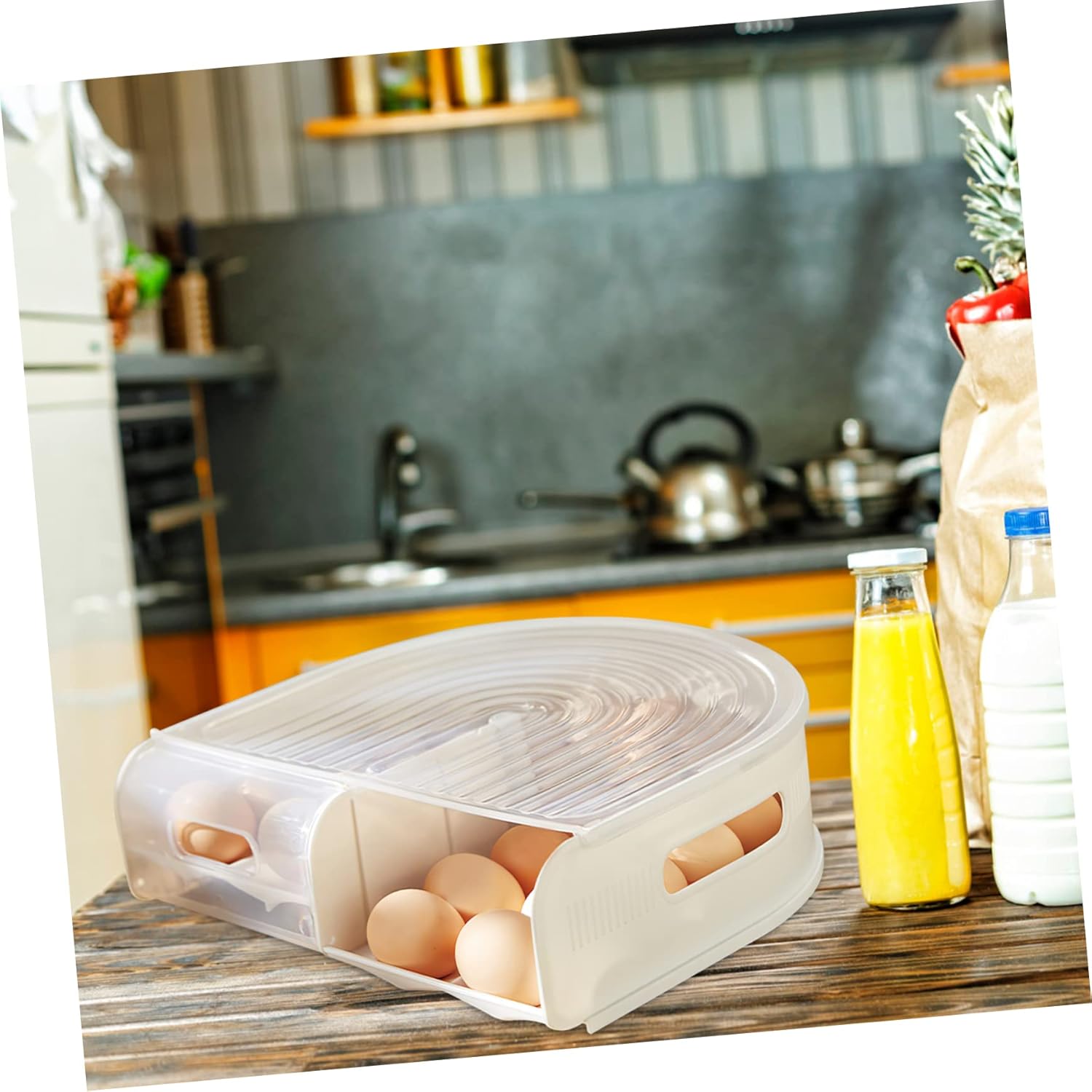 Slope Designed Egg Tray Fridge Organizer Egg Case Thickened Wear-resistant