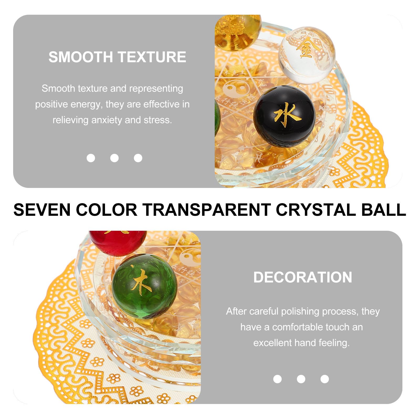 Decoración de Escritorio con Esfera de Vidrio Adornada y Soporte