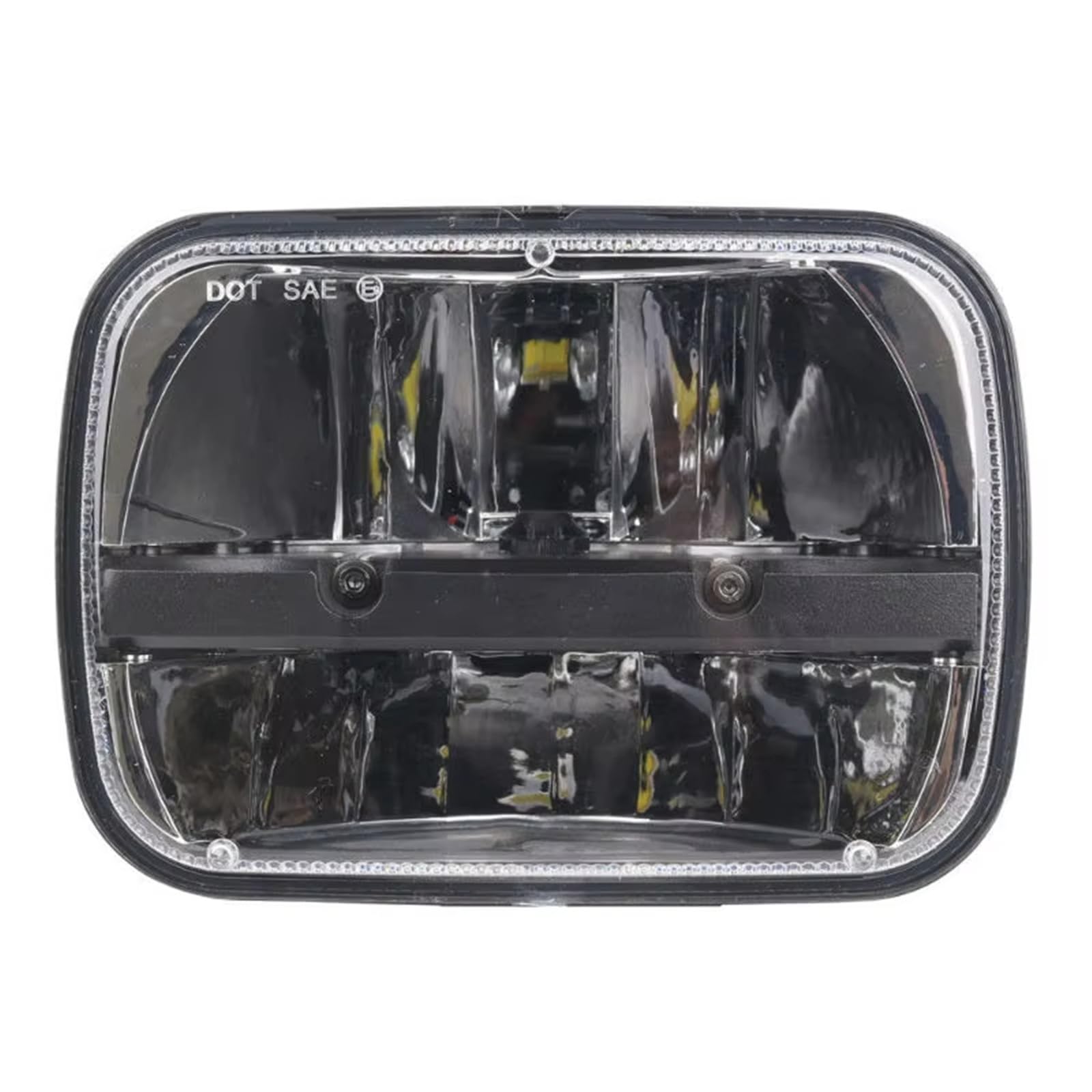 Faro Anteriore Gruppo Faro LED Quadrato Alto/basso Rettangolare Per Jeep Per Cherokee XJ Per Wrangler 4X4 Set Di Fari(2 piece Black)