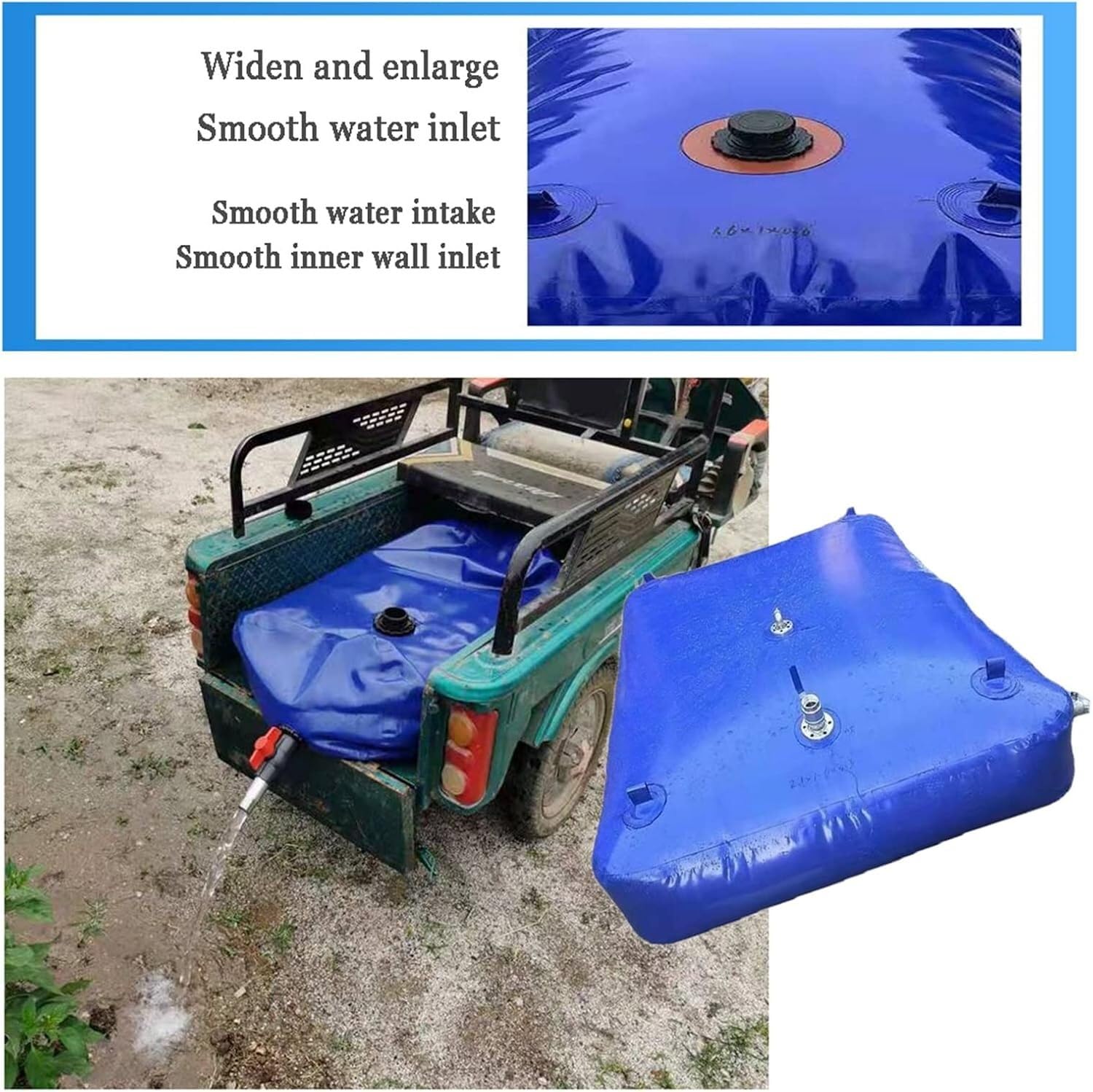 Bolsa/contenedor de Almacenamiento de Agua, Tanque de Agua Plegable para Jardines y Granjas al Aire Libre, 0,8 * 0,43 * 0,34 Metros