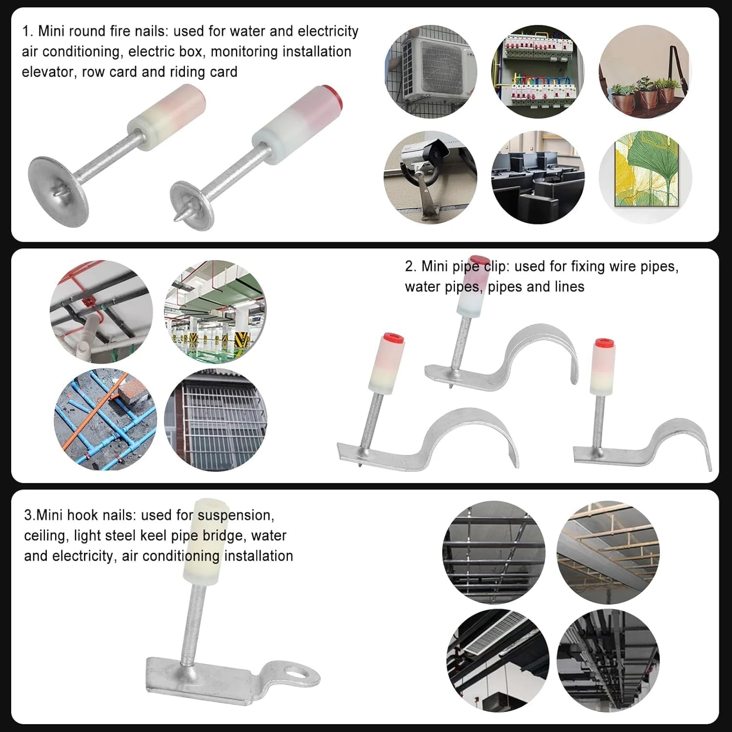 Pistola Sparachiodi,Pistola Manuale Sparachiodi,con 120 Chiodi, Spara Chiodi Per Cemento E Ferro,Portatile Nail Gun Regolabile, con Occhiali di Protezione e Custodia in Plastica Portatile