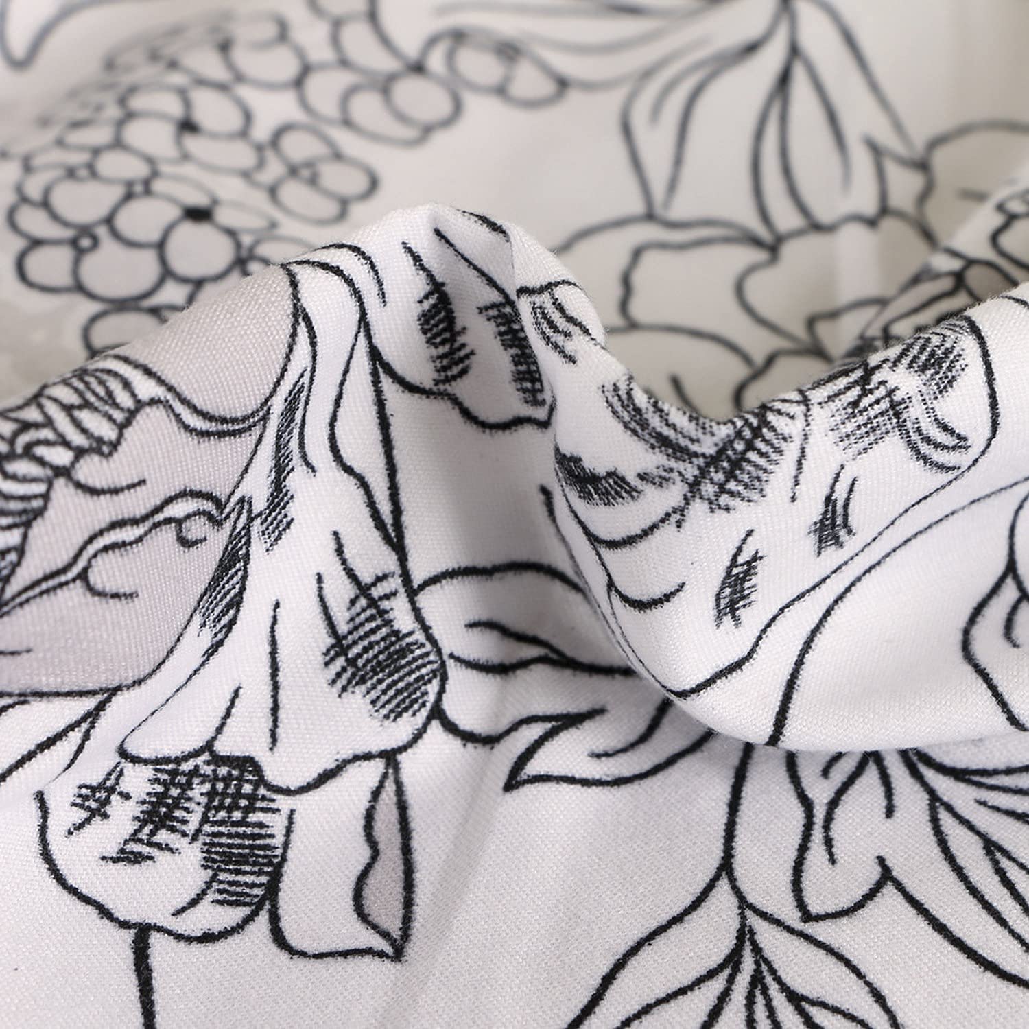 Loussiesd Botanical Floral Duvet Cover Set Soft White Floral Bedding Set Reversible 3 Pieces Cute Flower Print Comforter Cover with 2 Pillowcases (Double,White) - Image 4