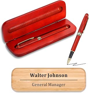 Custom Engraved Wooden Ballpoint Pen-Personalized Name Gifts for Birthday Boss's Day Graduation Anniversary Christmas Thanksgiving for Men Women Teachers Parents Father Mother Coworker Lover