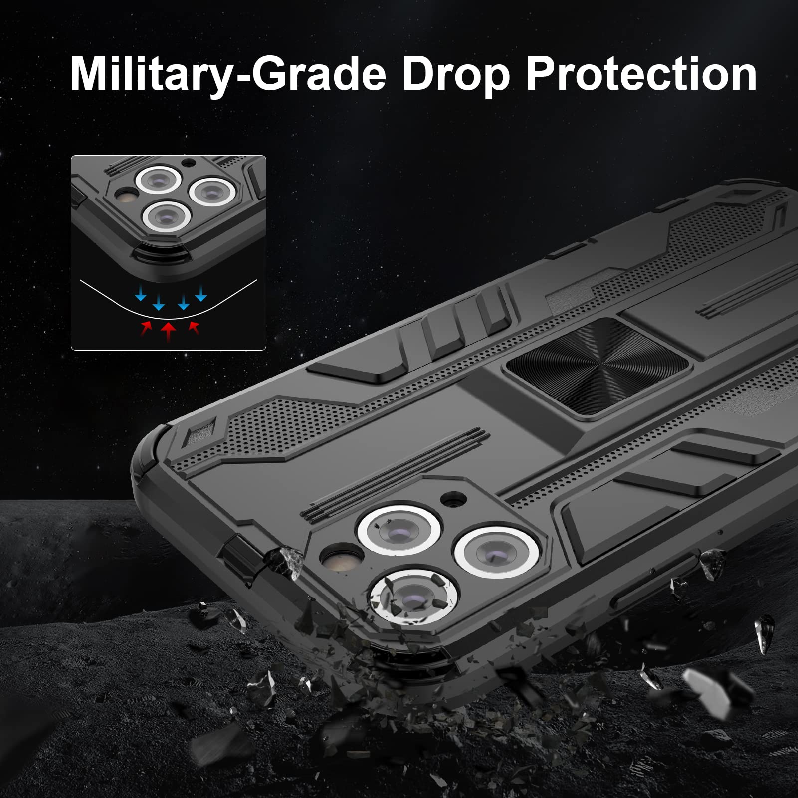 Funda para Xiaomi Redmi Note 15 Pro 5G, Carcasa Antigolpes con Soporte anular metálico, Case Protectora de Grado Militar, Azul — view 149