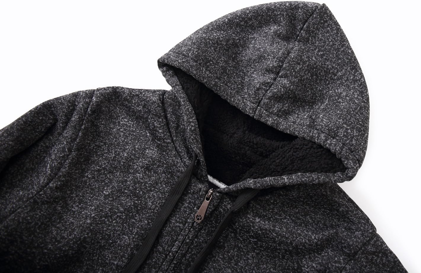 Facitisu Heavyweight Sherpa Lined Fleece Hoodie Sweatshirts for Men Winter Zip Plus Size Jacket