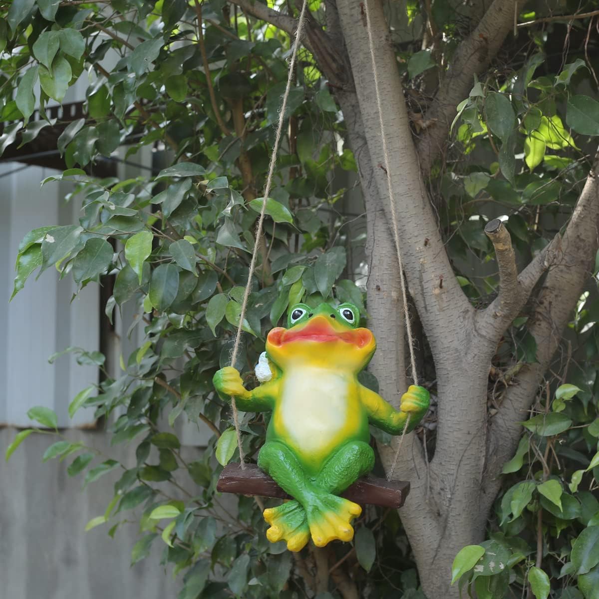 Sponsored Ad - Wonderland Resin Frog on Swing Statue | Usage Hanging Decor for Garden,Balcony or Home Decor | Garden or Balcony Makeover | Material Resin | Size 11 Inches